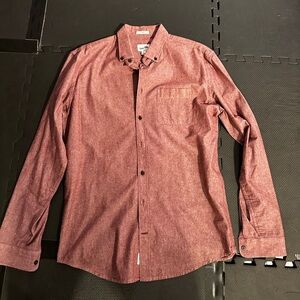 Frank and oak casual button down shirt, salmon size medium